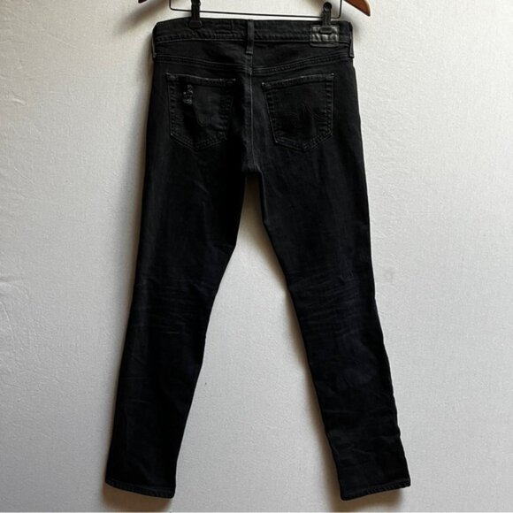 AG Adriano Goldschmied Black Beau Slouchy Distressed Skinny Women's Jeans Sz 26R - Picture 3 of 14